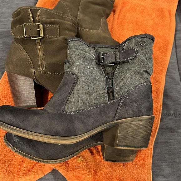 2 pairs of Roxy Boots Womens SZ 7 Ankle Bootie GREY/brown Leather Round Toe - Picture 5 of 6